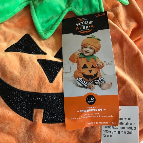 NWT Hyde and Eek Plush Pull Over Pumpkin Costume Size 6-12M. - Picture 4 of 5